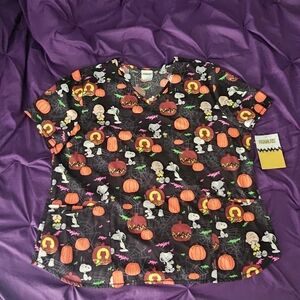 Peanuts Black and Purple Graphic Tee